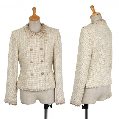 フォクシーFOXEY フリルフリンジツイードシャネルジャケット