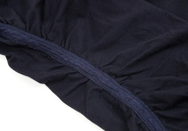 イッセイミヤケ ホワイトレーベルISSEY MIYAKE WHITELABEL サイドギャザーロング丈VネックTシャツ 紺2 K-71897_007