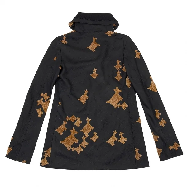 ヨウジヤマモト ファムYohji Yamamoto FEMME 犬刺繍シルクジャケット