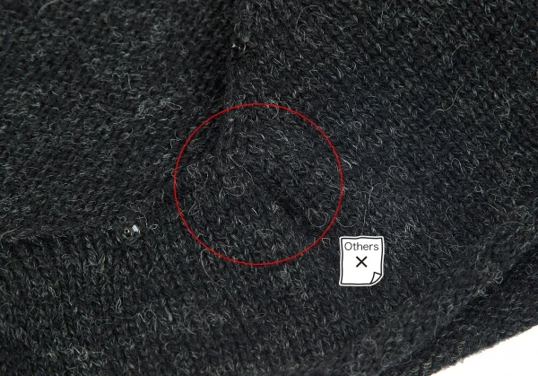 ワイズY's ウールストライプ切り替えデザインニットロンパース 杢グレー茶3 K-71997_011
