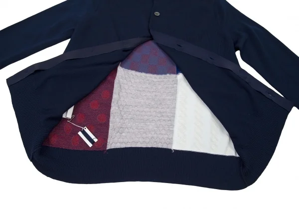 新品!トリコ コムデギャルソンtricot COMME des GARCONS バックボタンパッチワークニット マルチS K-72137_012