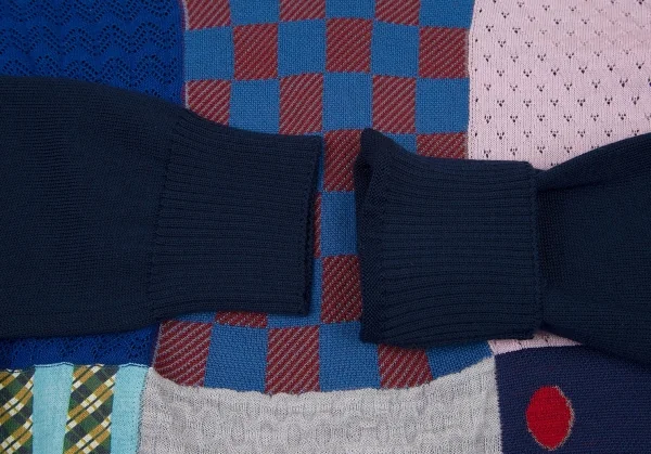 新品!トリコ コムデギャルソンtricot COMME des GARCONS バックボタンパッチワークニット マルチS K-72137_006