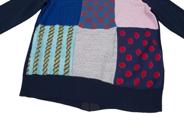 新品!トリコ コムデギャルソンtricot COMME des GARCONS バックボタンパッチワークニット マルチS K-72137_007