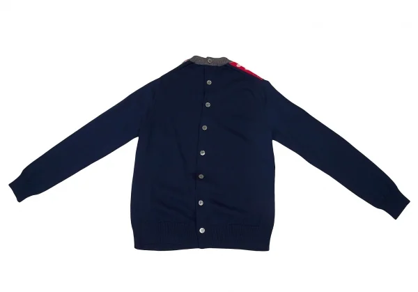新品!トリコ コムデギャルソンtricot COMME des GARCONS バックボタンパッチワークニット マルチS K-72137_009