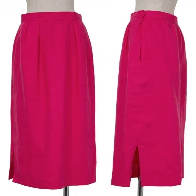 イヴサンローランYves Saint Laurent リネンスカート ピンク