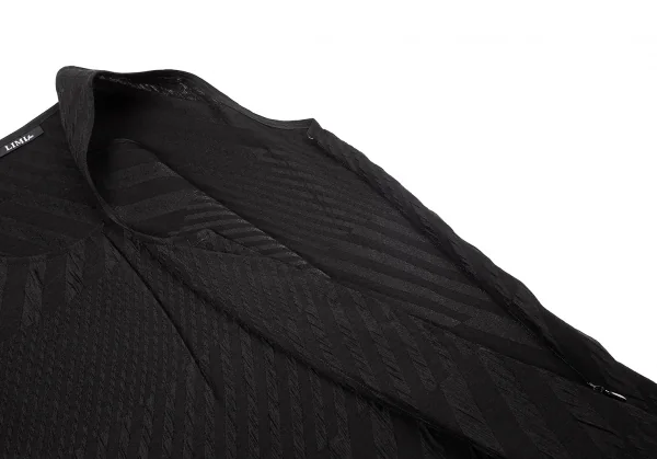 リミフゥLIMI feu ウール混マルチストライプ織りノースリーブワンピース 黒S K-72232_005