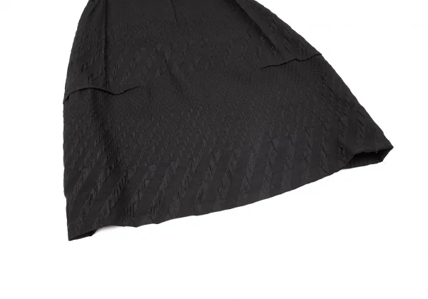 リミフゥLIMI feu ウール混マルチストライプ織りノースリーブワンピース 黒S K-72232_006