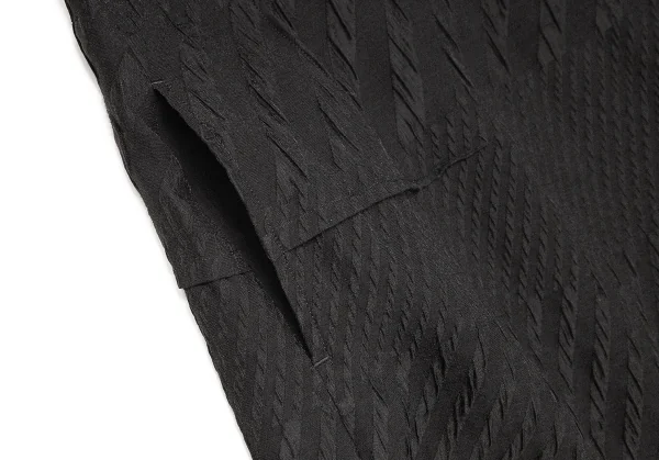 リミフゥLIMI feu ウール混マルチストライプ織りノースリーブワンピース 黒S K-72232_007