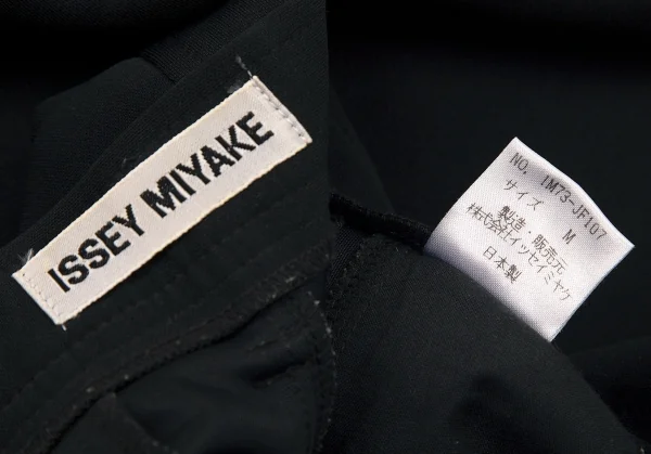 イッセイミヤケISSEY MIYAKEポリエステルジャージ生地パンツ 黒M K-72261_019