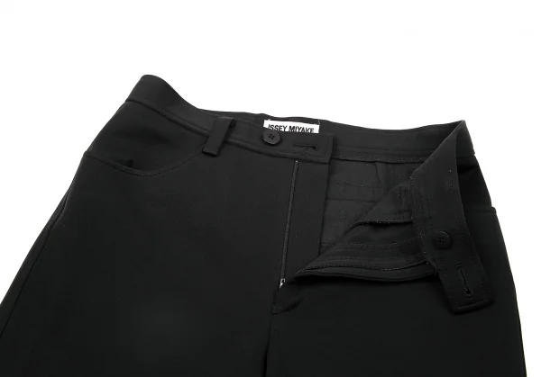 イッセイミヤケISSEY MIYAKEポリエステルジャージ生地パンツ 黒M K-72261_006