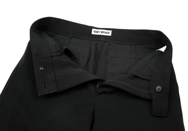 イッセイミヤケISSEY MIYAKEポリエステルジャージ生地パンツ 黒M K-72261_007