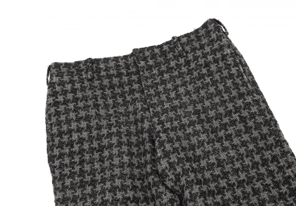 ヨウジヤマモト プールオムYohji Yamamoto POUR HOMME ウールシルクツイードニットパンツ グレー黒2 K-72288_002