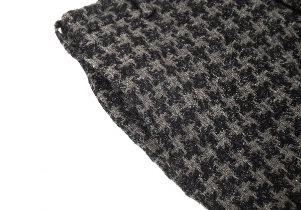 ヨウジヤマモト プールオムYohji Yamamoto POUR HOMME ウールシルクツイードニットパンツ グレー黒2 K-72288_003