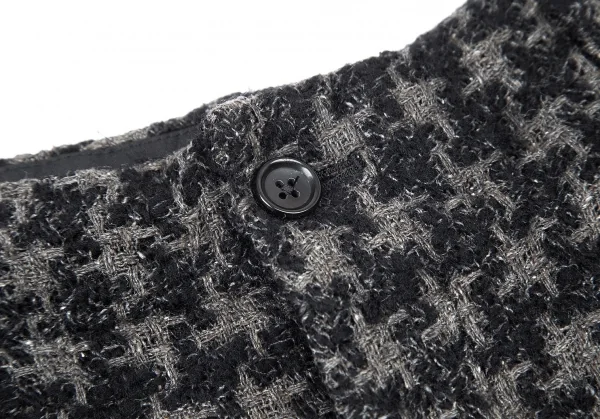 ヨウジヤマモト プールオムYohji Yamamoto POUR HOMME ウールシルクツイードニットパンツ グレー黒2 K-72288_004