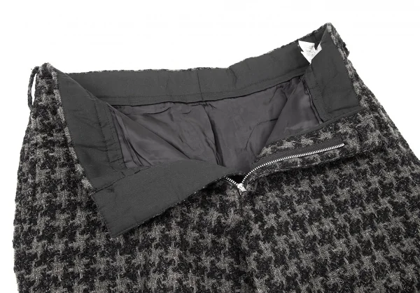 ヨウジヤマモト プールオムYohji Yamamoto POUR HOMME ウールシルクツイードニットパンツ グレー黒2 K-72288_005