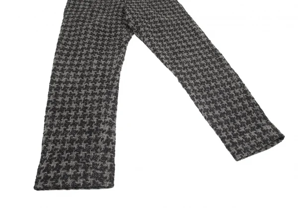 ヨウジヤマモト プールオムYohji Yamamoto POUR HOMME ウールシルクツイードニットパンツ グレー黒2 K-72288_006