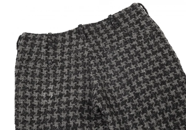 ヨウジヤマモト プールオムYohji Yamamoto POUR HOMME ウールシルクツイードニットパンツ グレー黒2 K-72288_009