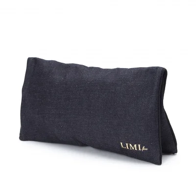 リミフゥLIMI feu ロゴプリントデニムクラッチバッグ インディゴ