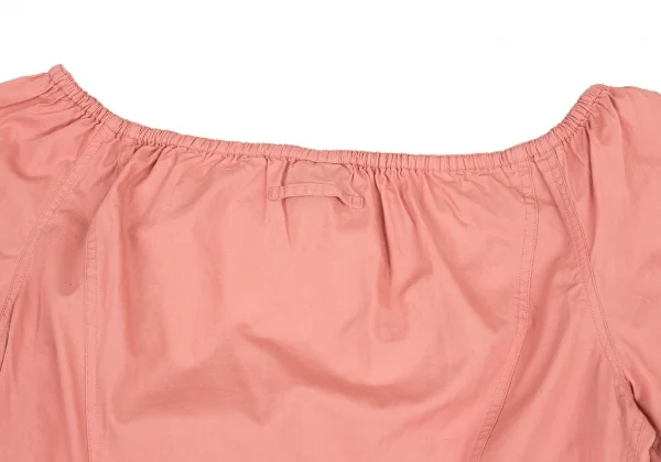 ジャンポールゴルチエ ファムJean Paul GAULTIER FEMME ネックギャザー5分袖ブラウス サーモンピンク40 K-72399_012