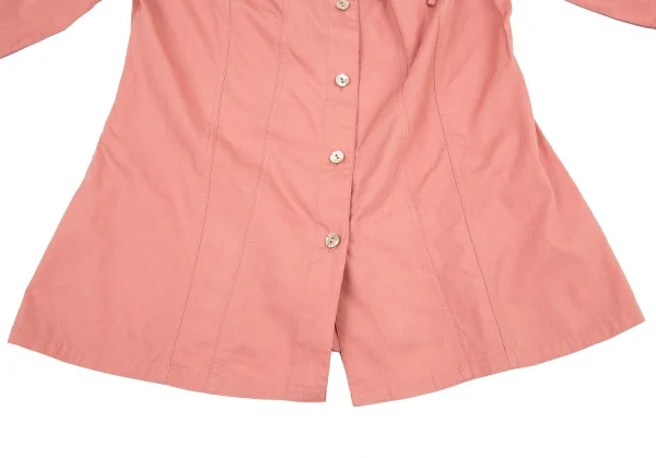 ジャンポールゴルチエ ファムJean Paul GAULTIER FEMME ネックギャザー5分袖ブラウス サーモンピンク40 K-72399_008
