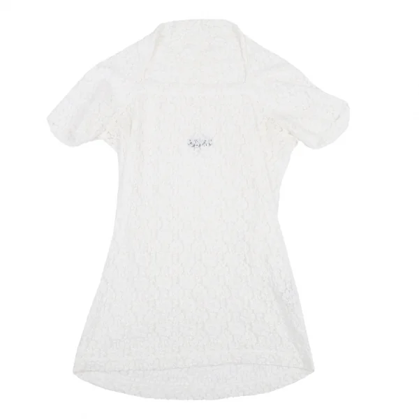 トリココムデギャルソンtricot COMME des GARCONS ストレッチレーススクエアネックカットソー オフM位 K-72407_002