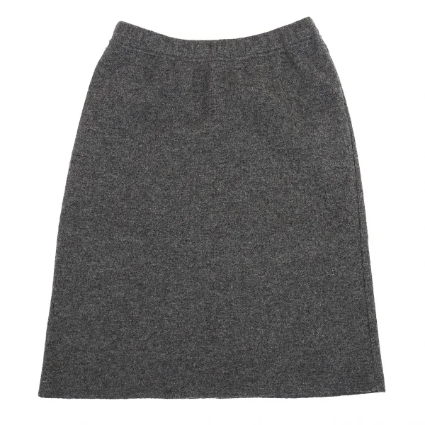トリココムデギャルソンtricot COMME des GARCONS ウールナイロンリブニットスカート チャコールM位 K-72426_002