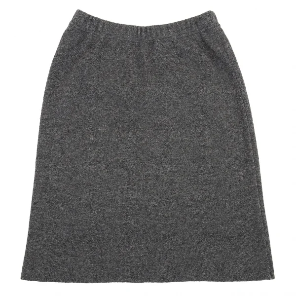 トリココムデギャルソンtricot COMME des GARCONS ウールナイロンリブニットスカート チャコールM位 K-72426_007