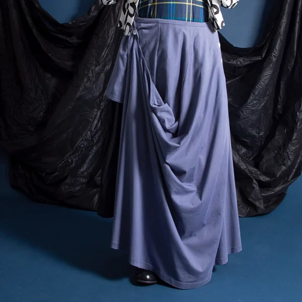 コムデギャルソンCOMME des GARCONSコットン天竺変形カットソスカート グレーブルーM K-72450_014