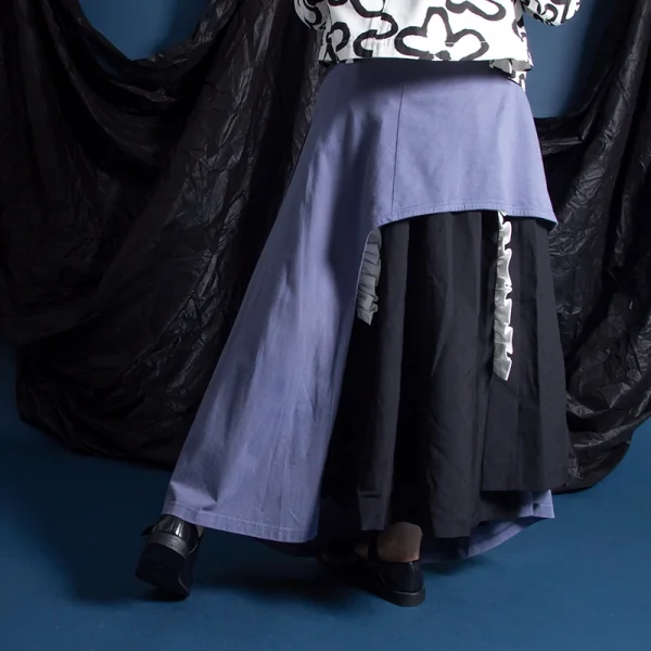 コムデギャルソンCOMME des GARCONSコットン天竺変形カットソスカート グレーブルーM K-72450_015