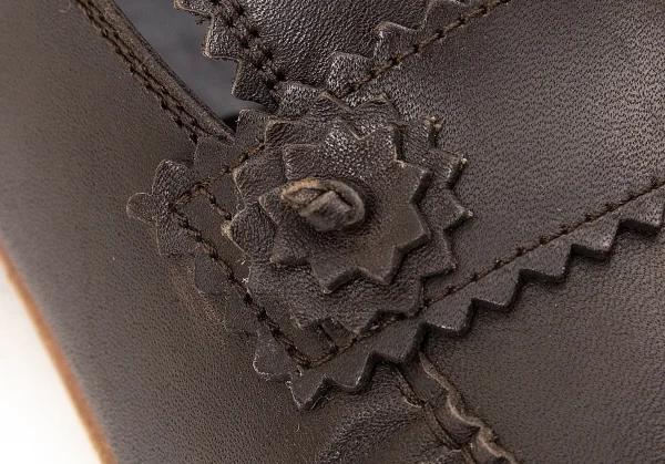 ジャンポールゴルチエJean Paul GAULTIER PARIS ピンキングカットポインテッドトゥローファー ブラウン24 K-72475_013