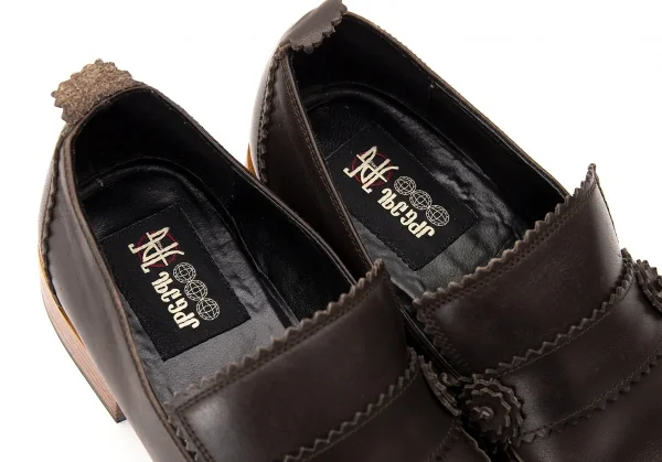 ジャンポールゴルチエJean Paul GAULTIER PARIS ピンキングカットポインテッドトゥローファー ブラウン24 K-72475_014