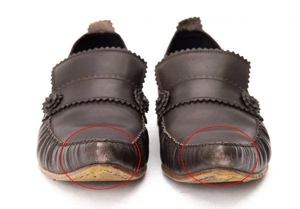 ジャンポールゴルチエJean Paul GAULTIER PARIS ピンキングカットポインテッドトゥローファー ブラウン24 K-72475_004