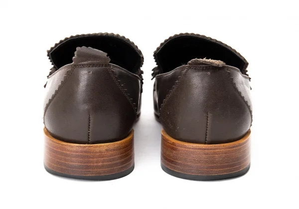 ジャンポールゴルチエJean Paul GAULTIER PARIS ピンキングカットポインテッドトゥローファー ブラウン24 K-72475_008