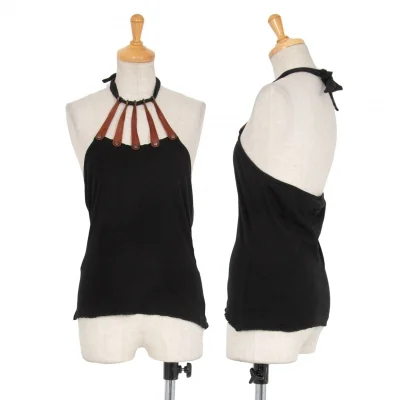 ジャンポールゴルチエ ファムJean Paul GAULTIER FEMME レザーホルターネックキャミ