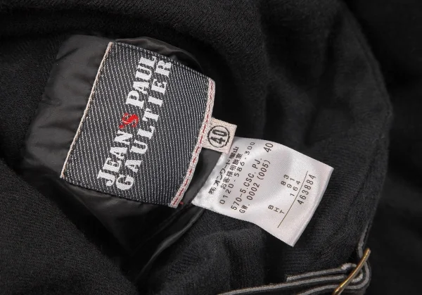 ジーンズポールゴルチエJean's Paul GAULTIER ベルテッドウールダウンジャケット 黒40 K-72562_016