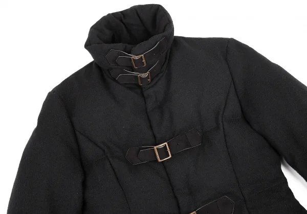 ジーンズポールゴルチエJean's Paul GAULTIER ベルテッドウールダウンジャケット 黒40 K-72562_003