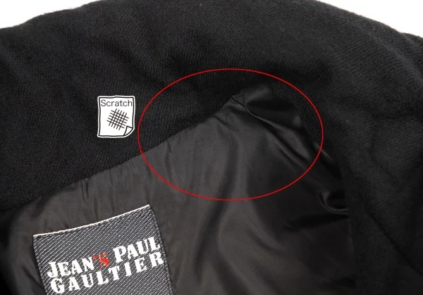 ジーンズポールゴルチエJean's Paul GAULTIER ベルテッドウールダウンジャケット 黒40 K-72562_006