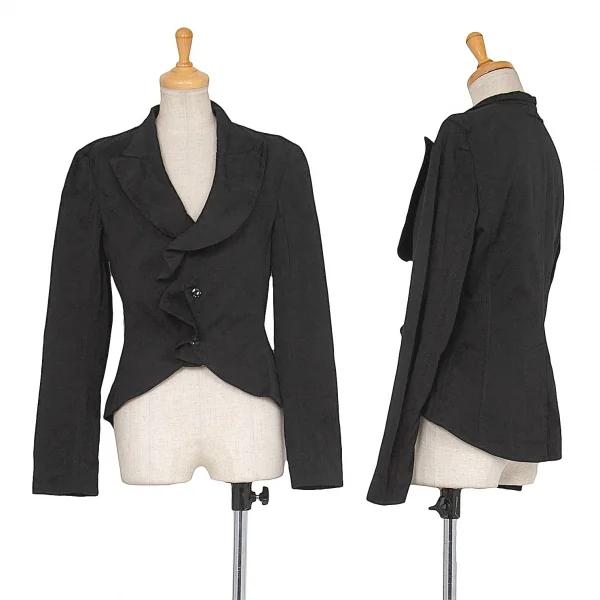 ジャンポールゴルチエ Jean Paul GAULTIER フリルカラーコットンショートジャケット 黒40 K-72568_001