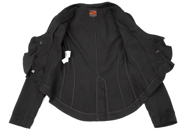 ジャンポールゴルチエ Jean Paul GAULTIER フリルカラーコットンショートジャケット 黒40 K-72568_010