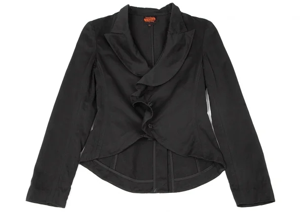 ジャンポールゴルチエ Jean Paul GAULTIER フリルカラーコットンショートジャケット 黒40 K-72568_002