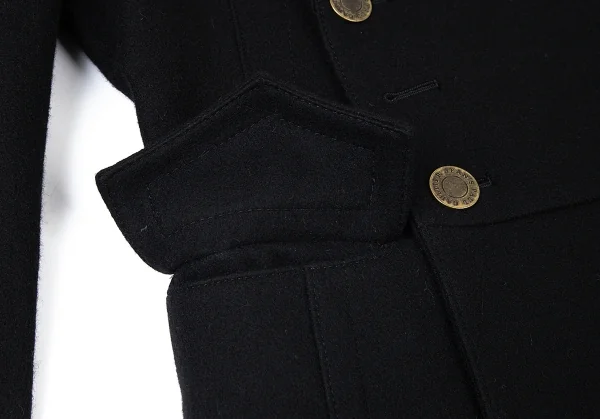 ジーンズポールゴルチエJean's Paul GAULTIER ボタンデザインメルトンウールピーコート 黒42 K-72601_010