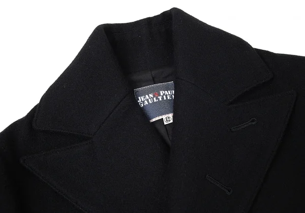 ジーンズポールゴルチエJean's Paul GAULTIER ボタンデザインメルトンウールピーコート 黒42 K-72601_004