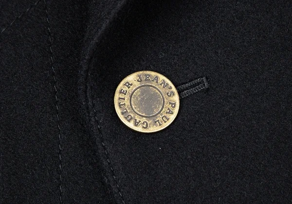 ジーンズポールゴルチエJean's Paul GAULTIER ボタンデザインメルトンウールピーコート 黒42 K-72601_005
