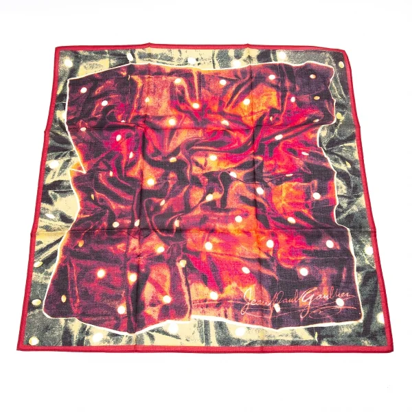 新品!ジャンポールゴルチエJean Paul GAULTIER グラフィックプリントハンカチ ワインカーキ K-72616_001