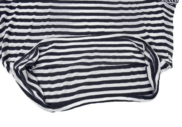 ワイズY's ボーダー切替ビッグシルエットラグランカットソー 紺オフ2 K-72718_007