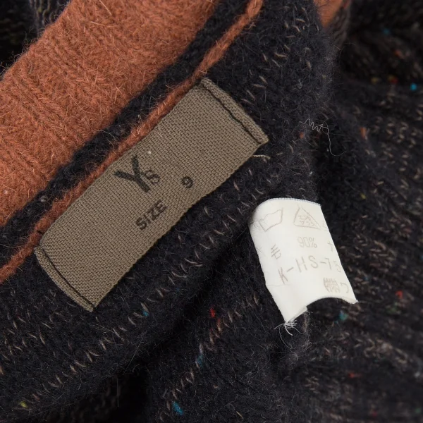 ワイズY's ミックスヤーンニットセーター こげ茶レンガM位 K-72730_012
