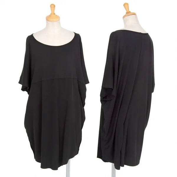 ワイズY's 異素材切替ビッグシルエットカットソー 黒2 K-72861_001