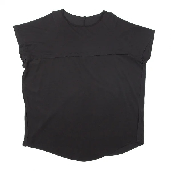 ワイズY's 異素材切替ビッグシルエットカットソー 黒2 K-72861_002