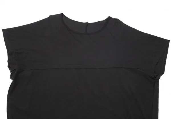 ワイズY's 異素材切替ビッグシルエットカットソー 黒2 K-72861_003
