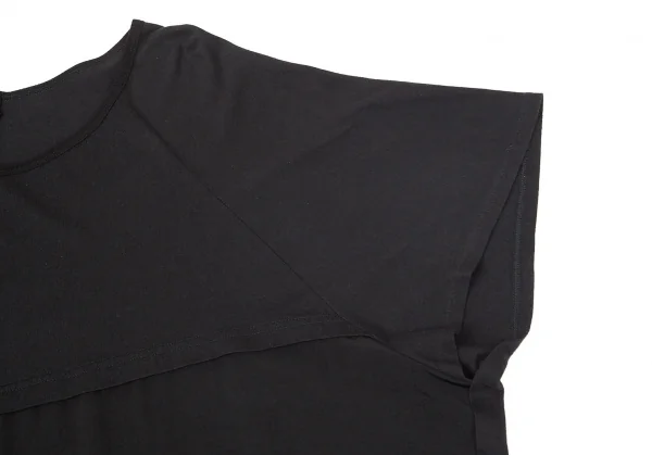 ワイズY's 異素材切替ビッグシルエットカットソー 黒2 K-72861_005